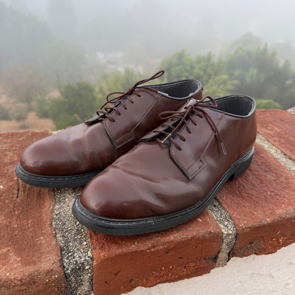 Bates Lites Leather Oxford Dress Shoes Brown Size 10.5 D Military Uniform Office